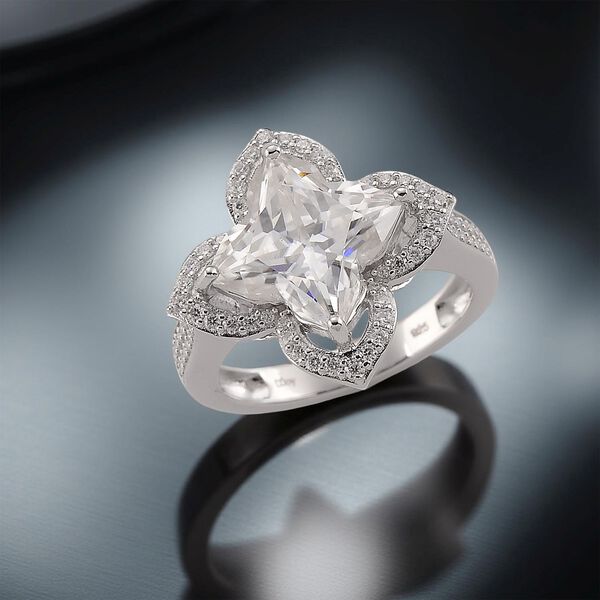 D'Joy Moissanit Ring 925 Silber rhodiniert (Größe 20.00) ca. 5,93 ct image number 1