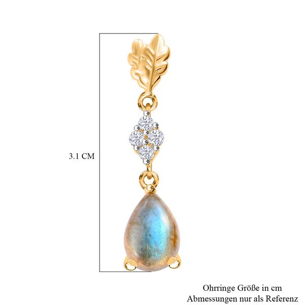 Labradorit und Zirkon Ohrringe - 5,37 ct. image number 6