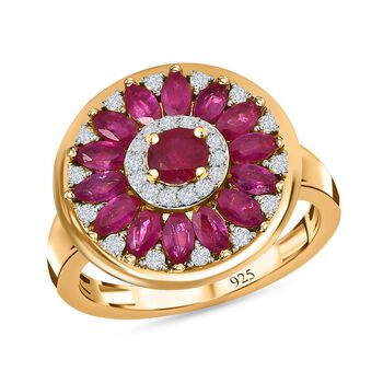 Afrikanischer Rubin und Zirkon-Ring - 2,38 ct.