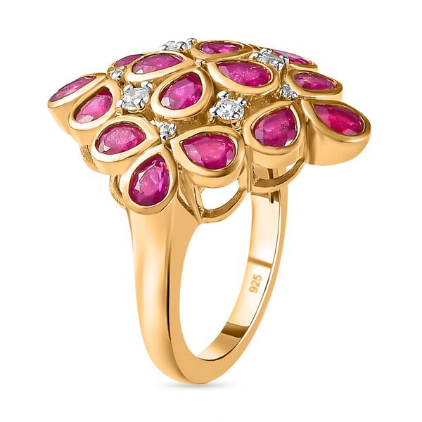 Afrikanischer Rubin und Zirkon-Ring - 4 ct. image number 5