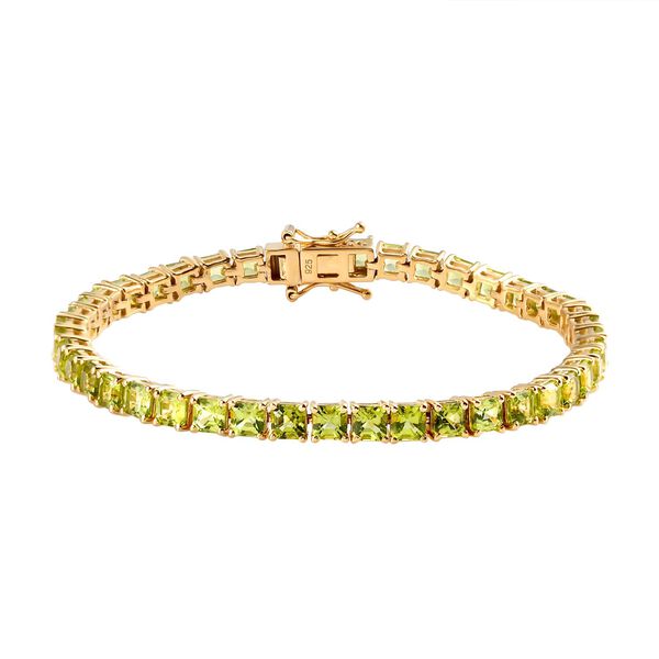 Nat&uuml;rliches Peridot-Armband, 925 Silber vergoldet, 19 cm, 14,68 ct.
