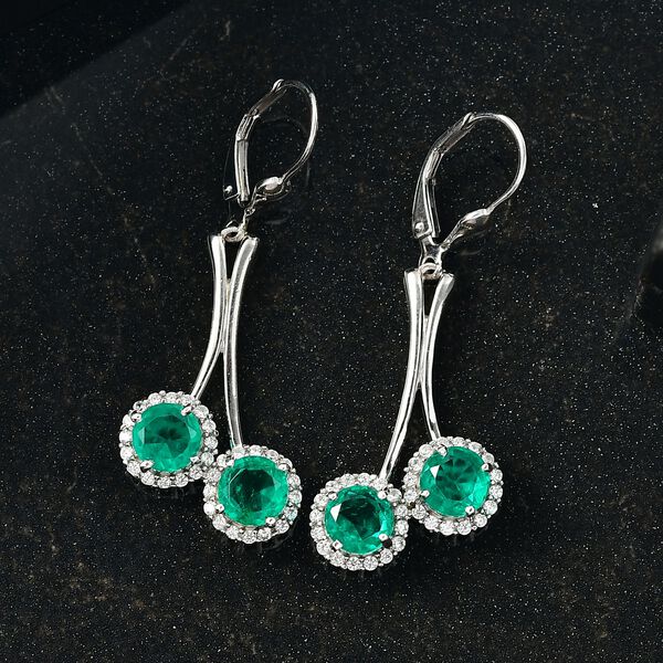 D'Joy Smaragd Triplett Quarz und Zirkon Ohrringe und Anh&auml;nger image number 2