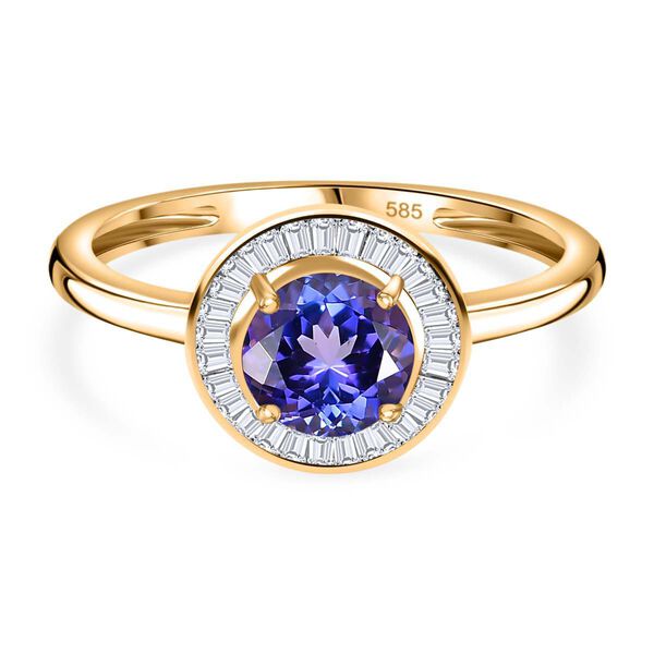 AAA Tansanit und Diamant Ring in 585 Gold - 1,13 ct. image number 0