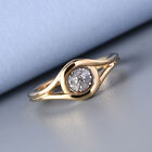 Diamant Ring 925 Silber vergoldet  ca. 0,10 ct image number 1