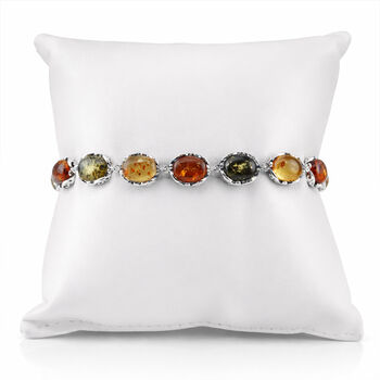 Nat&uuml;rlicher Baltischer Bernstein Armband ca. 19 cm + 2.5 cm Extender, 925 Silber