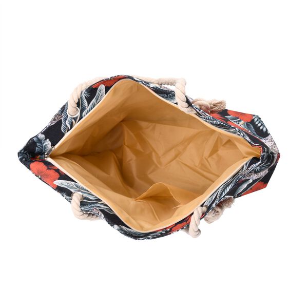 Handbemalte Tasche mit verstellbarem Kordelriemen, 50x17x38cm, Leopardenmuster image number 6