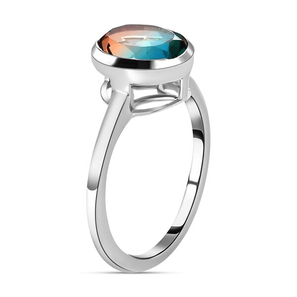 Aqua Terra Costa Quarz Triplett-Solit&auml;r-Ring, 925 Silber platiniert, 2,67 ct. image number 4