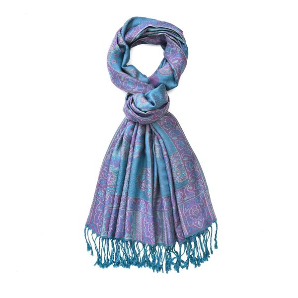 Jacquard Paisley-Schal, 175cm x 70cm, t&uuml;rkis