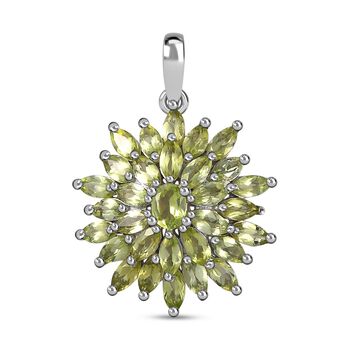 Peridot Anh&auml;nger 925 Silber platiniert ca. 2,58 ct.