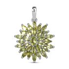 Peridot Anhänger 925 Silber platiniert ca. 2,58 ct.