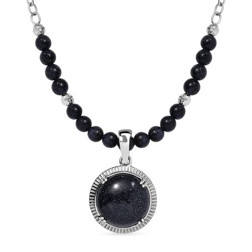 Blaue Sandstein Halskette, 50 cm - 43,28 ct. image number 0