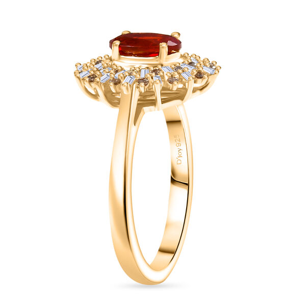 D'Joy AAAA Feueropal, Champagner und weißer Diamant Ring - 0,85 ct. image number 5