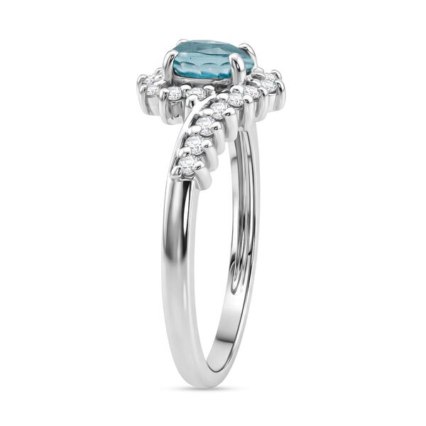 D'Joy Blauer Zirkon, Wei&szlig;er Zirkon Ring 925 Silber rhodiniert (Gr&ouml;&szlig;e 17.00) ca. 1,39 ct image number 4