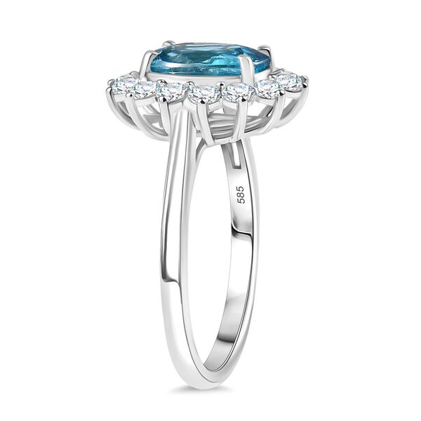 LUXURIANT DIAMOND- AAA Ratnakiri blauer Zirkon und VS Labor Diamant Ring in 585 Weißgold - 4,92 ct. image number 5