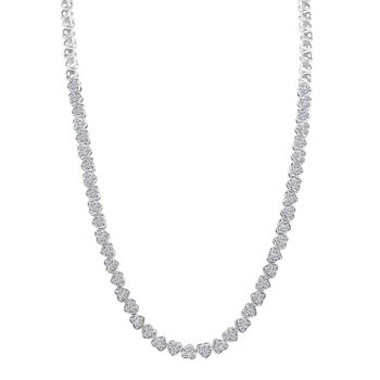 LUXURIANT SGL zertifizierte SI-GH Labor Diamant 45cm Halskette, 925 Silber rhodiniert - 3 ct.