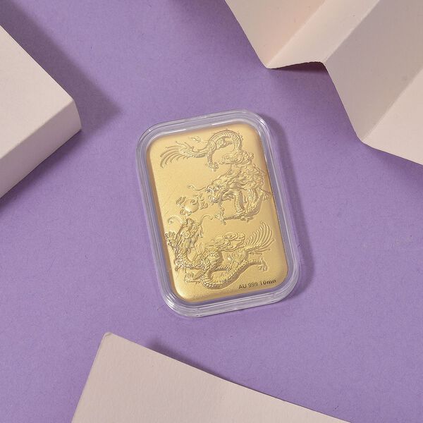 999er Goldfolie mit Drachen-Motiv, 10mg, 3,1x4,5cm image number 2