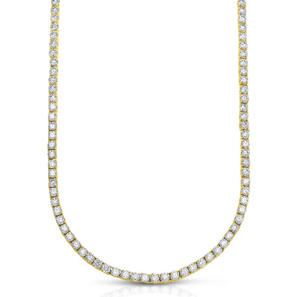 Wei&szlig;er Zirkonia Halskette ca. 48 cm Nickelfreies Messing Gelb