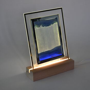 USB-Sandmalerei Nachtlicht mit h&ouml;lzerner Basis, 15x4.5x2 cm