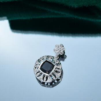 Alexandrit Quarz Triplette, Wei&szlig;er Zirkon Anh&auml;nger 925 Silber rhodiniert ca. 2,92 ct.