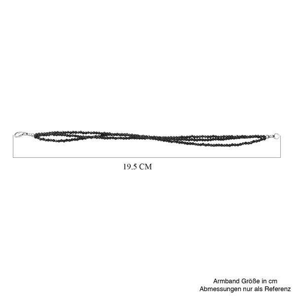 3 reihiges Schwarzer Spinell Armband, ca. 19 cm, 925 Silber, ca. 20.00 ct image number 3