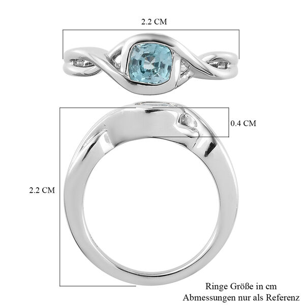 Kambodschanischer blauer Zirkon Ring 925 Silber platiniert  ca. 0,91 ct image number 7