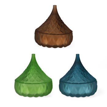 3er Set - Duftkerze Rundglas English Oak Kokosnuss Vanille Franz&ouml;sischer Kaffee, 7.8 x 8.5 cm