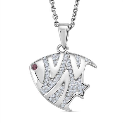 Rhodolith Granat, Moissanit Schmuckset 925 Silber rhodiniert und Edelstahl platiniert ca. 0,27 ct.