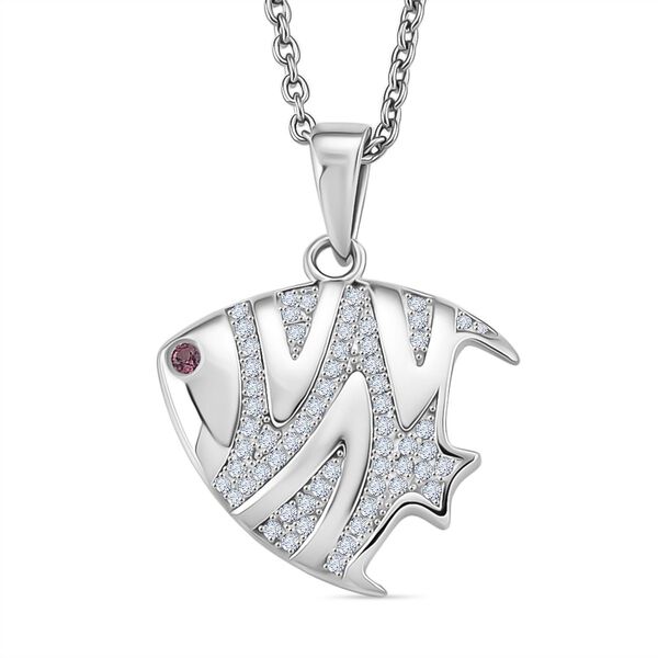 Rhodolith Granat, Moissanit Schmuckset 925 Silber rhodiniert und Edelstahl platiniert ca. 0,27 ct. image number 0