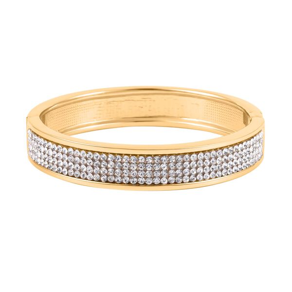 Weißer Kristall Armreif ca. 19 cm, goldfarben image number 5