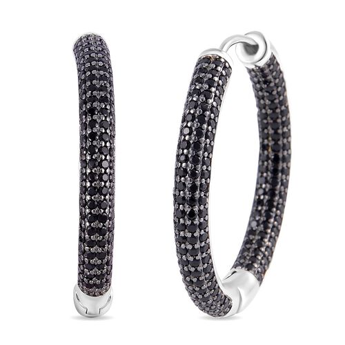 Schwarze Spinell-Inside-Out-Creolen - 2,98 ct. image number 0