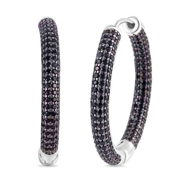 Schwarze Spinell-Inside-Out-Creolen - 2,98 ct.