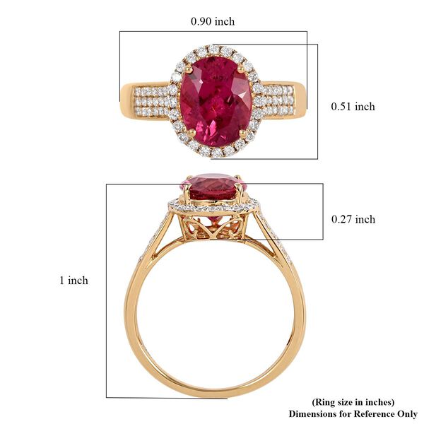 ILIANA AAA Rubellit und weißer Diamant-Ring - 3 ct. image number 4