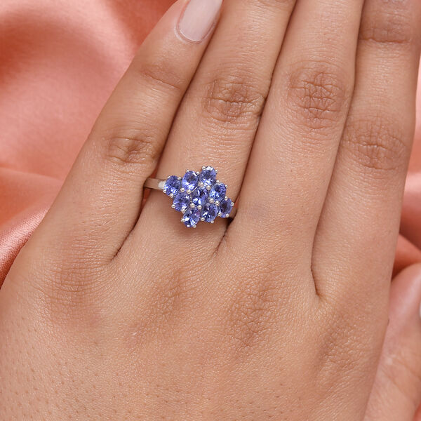 AAA Tansanit-Ring, 925 Silber platiniert  ca. 1,89 ct image number 3