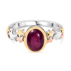 AA Afrikanischer Rubin (Fissure gefüllt) Ring 925 Silber YG und RG und PE (Größe 17.00) ca. 2,03 ct