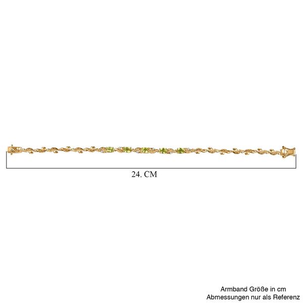 Nat&uuml;rliches Peridot und Zirkon Armband image number 5