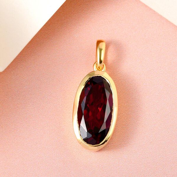 Nat&uuml;rlicher Mosambik Granat-Anh&auml;nger, 925 Silber vergoldet ca. 6,04 ct image number 3