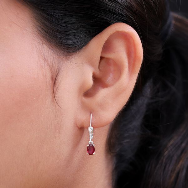 Afrikanischer Rubin Ohrh&auml;nger 925 Silber ca. 1,33 ct&nbsp; image number 2