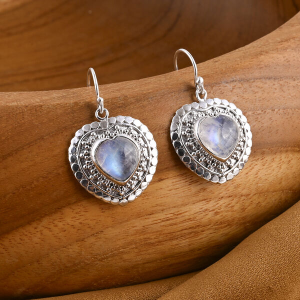 D'Joy Royal Bali Premium Regenbogen Mondstein Ohrringe 925 Silber ca. 4.04 ct image number 2