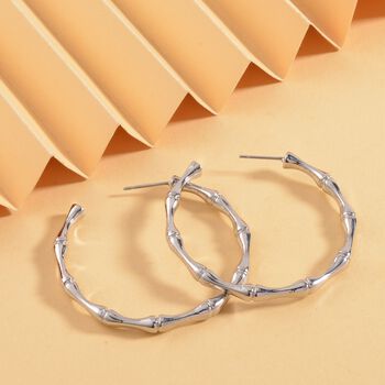 Bambus Design Ohrh&auml;nger, ca. 10,00g, silberfarben