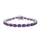 Afrikanisches Amethyst Armband, ca. 19 cm, 925 Silber rhodiniert ca. 16.97 ct