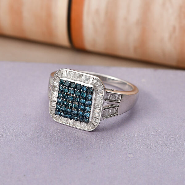 D'Joy blauer und wei&szlig;er Diamant Ring - 1 ct. image number 2