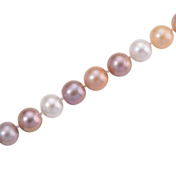 AAA Mehrfarbige Edison Perle (9-11 mm) Halskette, ca. 45 cm + 5 cm extender, 925 Silber vergoldet