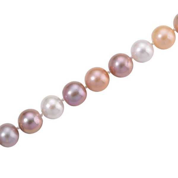 AAA Mehrfarbige Edison Perle Halskette (ca. 9-11mm), ca. 45cm + 5cm extender, 925 Silber vergoldet image number 4