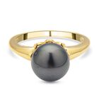 Tahiti-Zuchtperlen-Ring, 10-11mm, 925 Silber vergoldet (Größe 20.00)