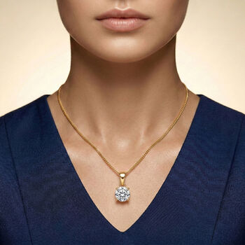 D'Joy 120 Facetten Moissanit Anh&auml;nger 925 Silber vergoldet ca. 0.78 ct