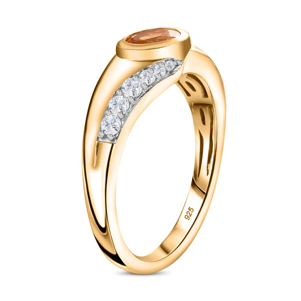 Feueropal und Zirkon Ring - 0,58 ct. image number 5