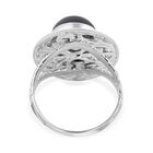 Royal Bali - Schwarz Stein Diopsid Ring, 925 Silber (Größe 16.00) ca. 10.27 ct image number 4