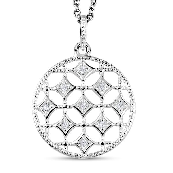 Zirkonia Anh&auml;nger mit Kette, 50 cm - 0,18 ct.