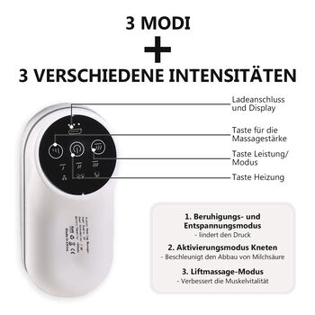 Therapeutischer bequemer Beinmassierer Deluxe, W&auml;rmetherapie, 3 Stufen St&auml;rkeeinstellung, Baumwolle