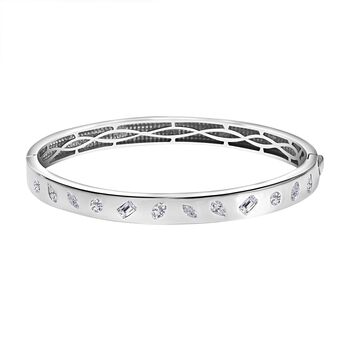 Wei&szlig;er Zirkonia Armreif ca. 19 cm Messing